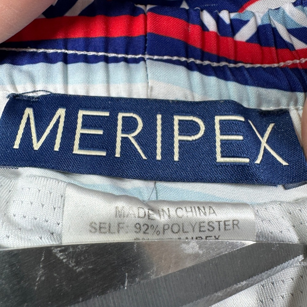 Meripex Mens Swim Trunks Southwestern Geometric Blue Red Medium Mesh Lined Short - Picture 7 of 10